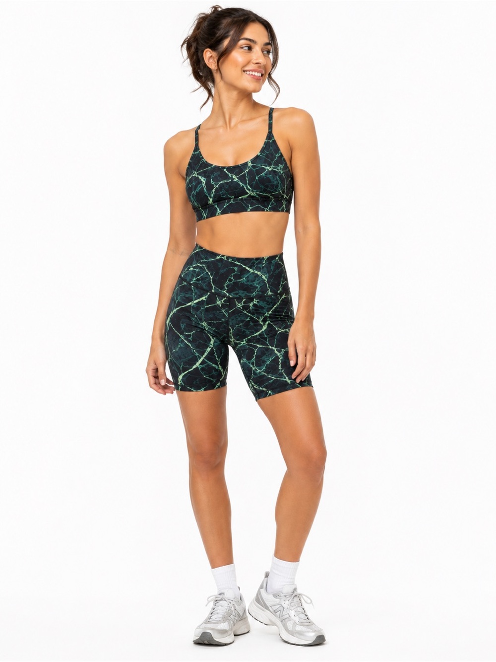 Lululemon Team Canada Olympic Sports Bra Green Print LW2DETS Size 10